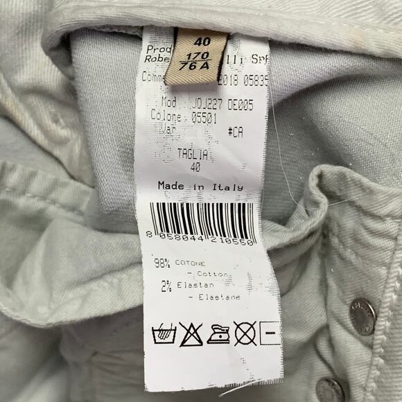 ROBERTO CAVALLI Size 4 Metallic Silver Coated Cotton Blend Skinny Jeans - Picture 7 of 7